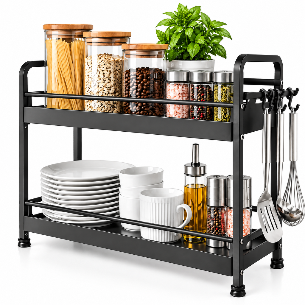 ZUNPEX 2-Tier Countertop Kitchen Organizer