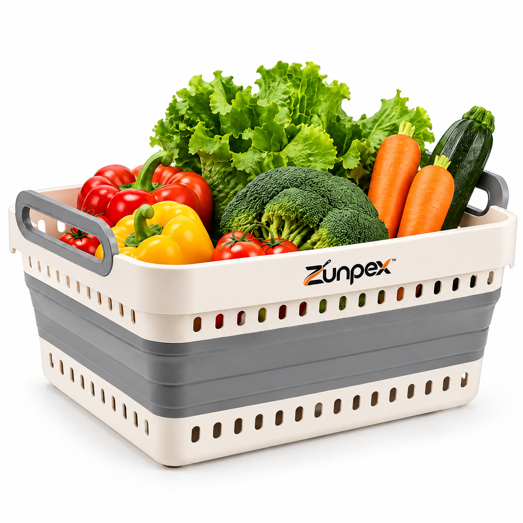 ZUNPEX Foldable Kitchen Storage Basket