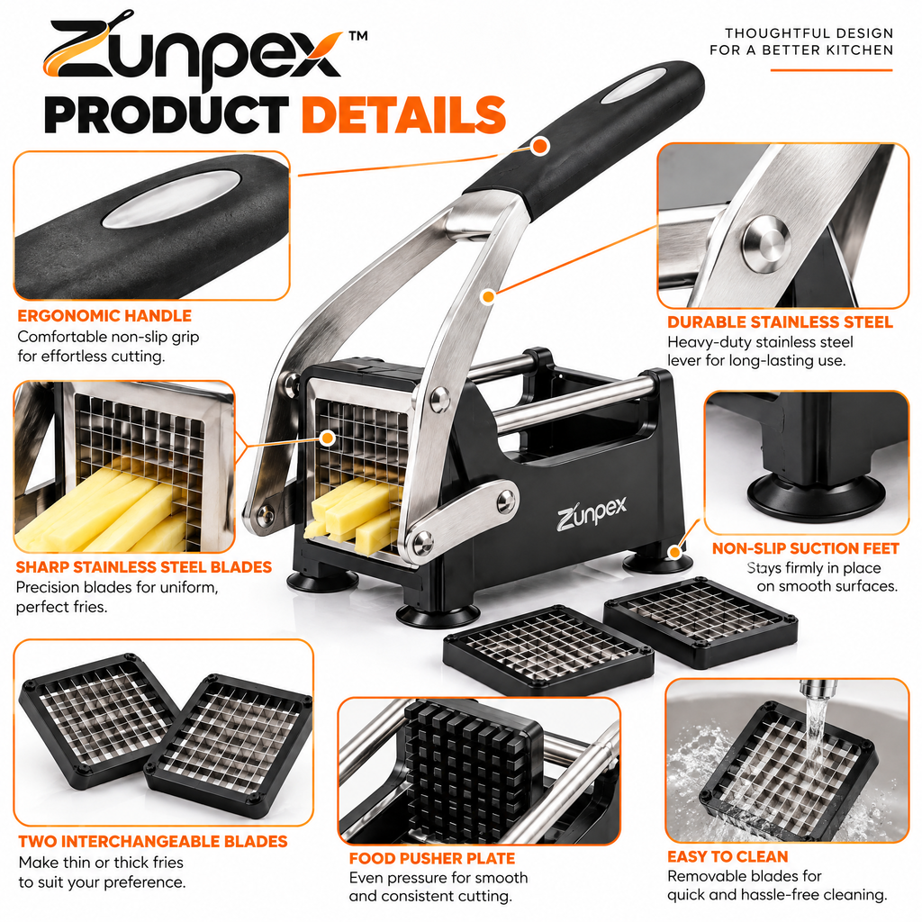 ZUNPEX French Fry & Vegetable Cutter