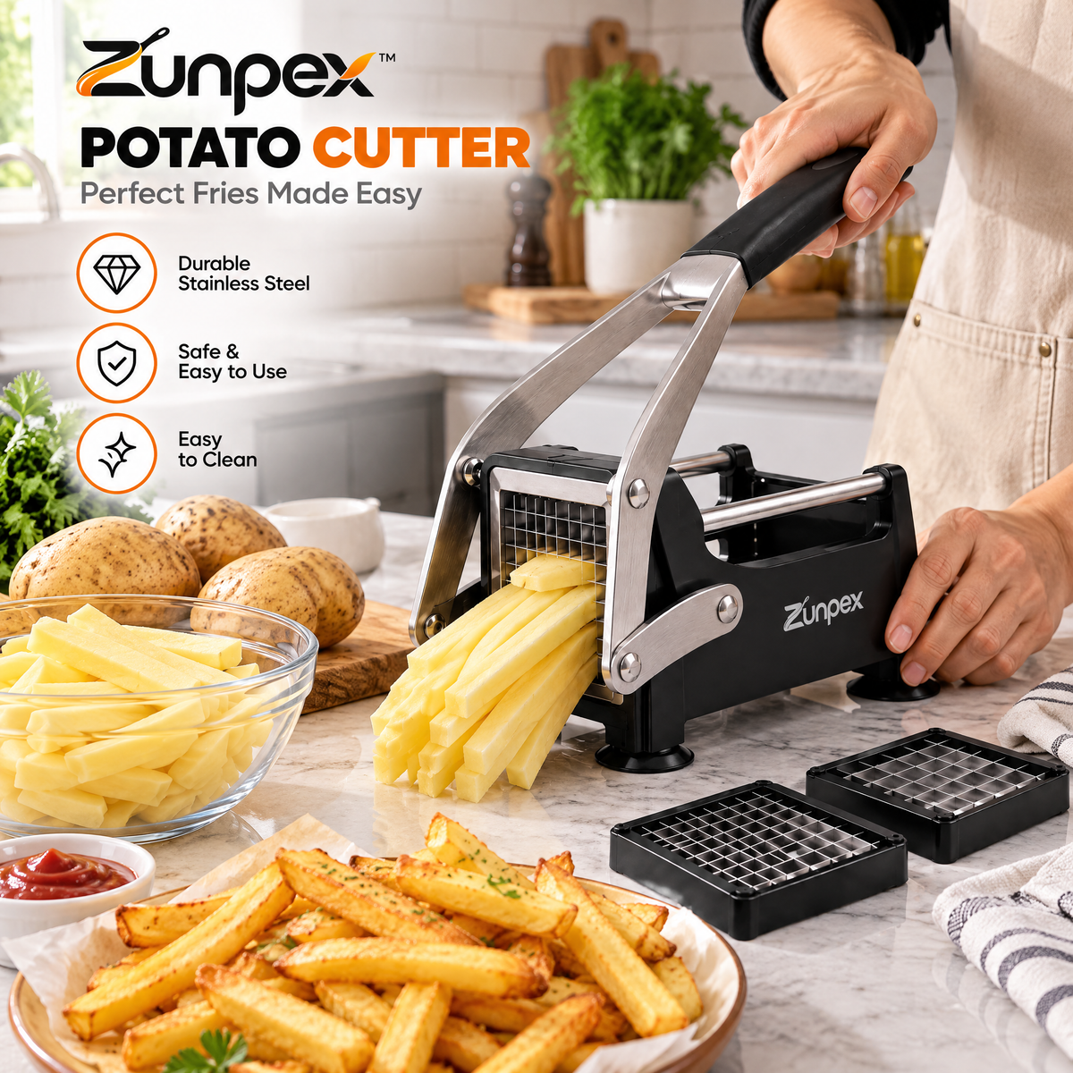 ZUNPEX French Fry & Vegetable Cutter