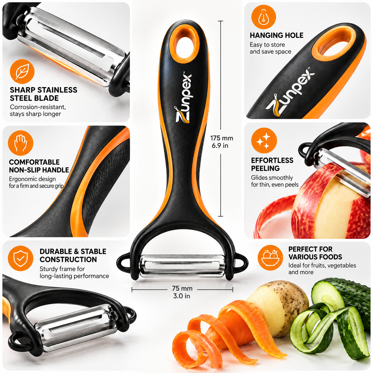 ZUNPEX Ergonomic Vegetable Peeler