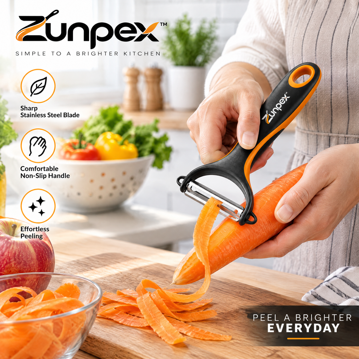 ZUNPEX Ergonomic Vegetable Peeler