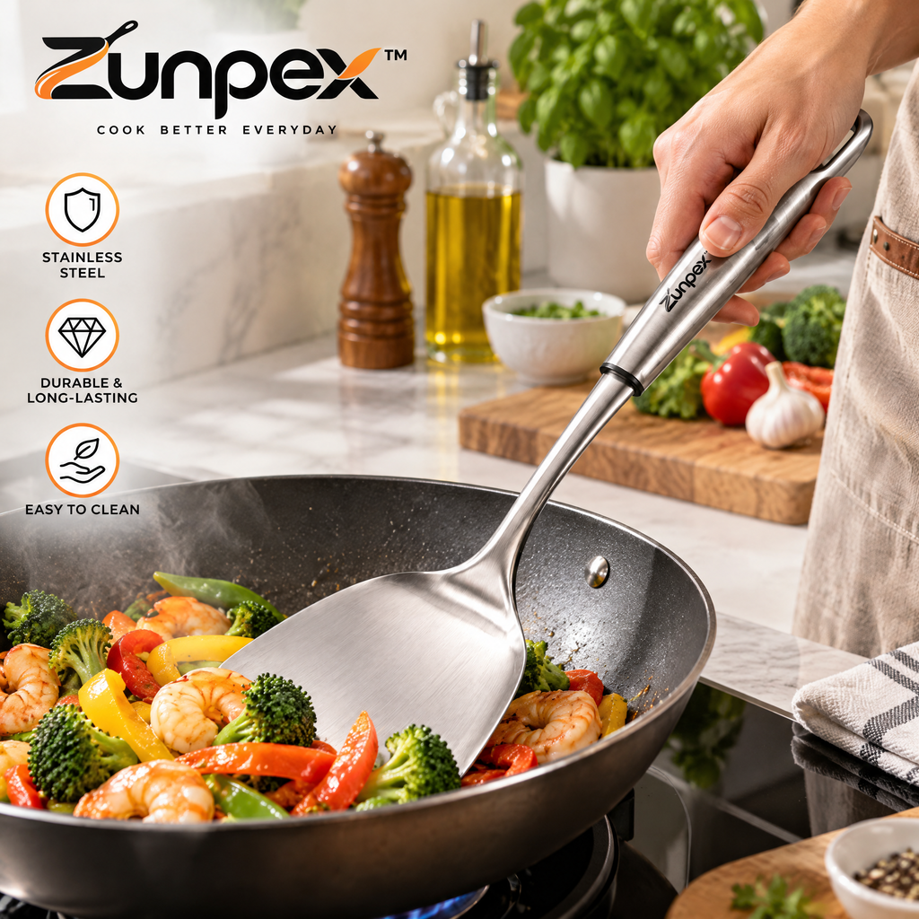ZUNPEX Stainless Steel Wok Spatula