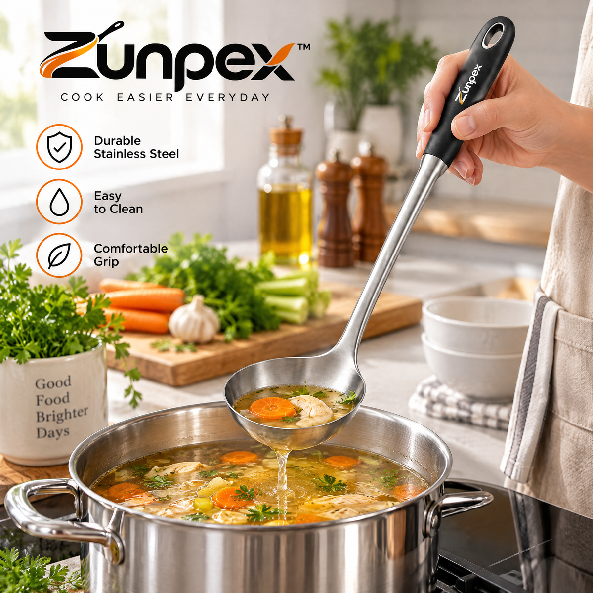 ZUNPEX Stainless Steel Soup Ladle