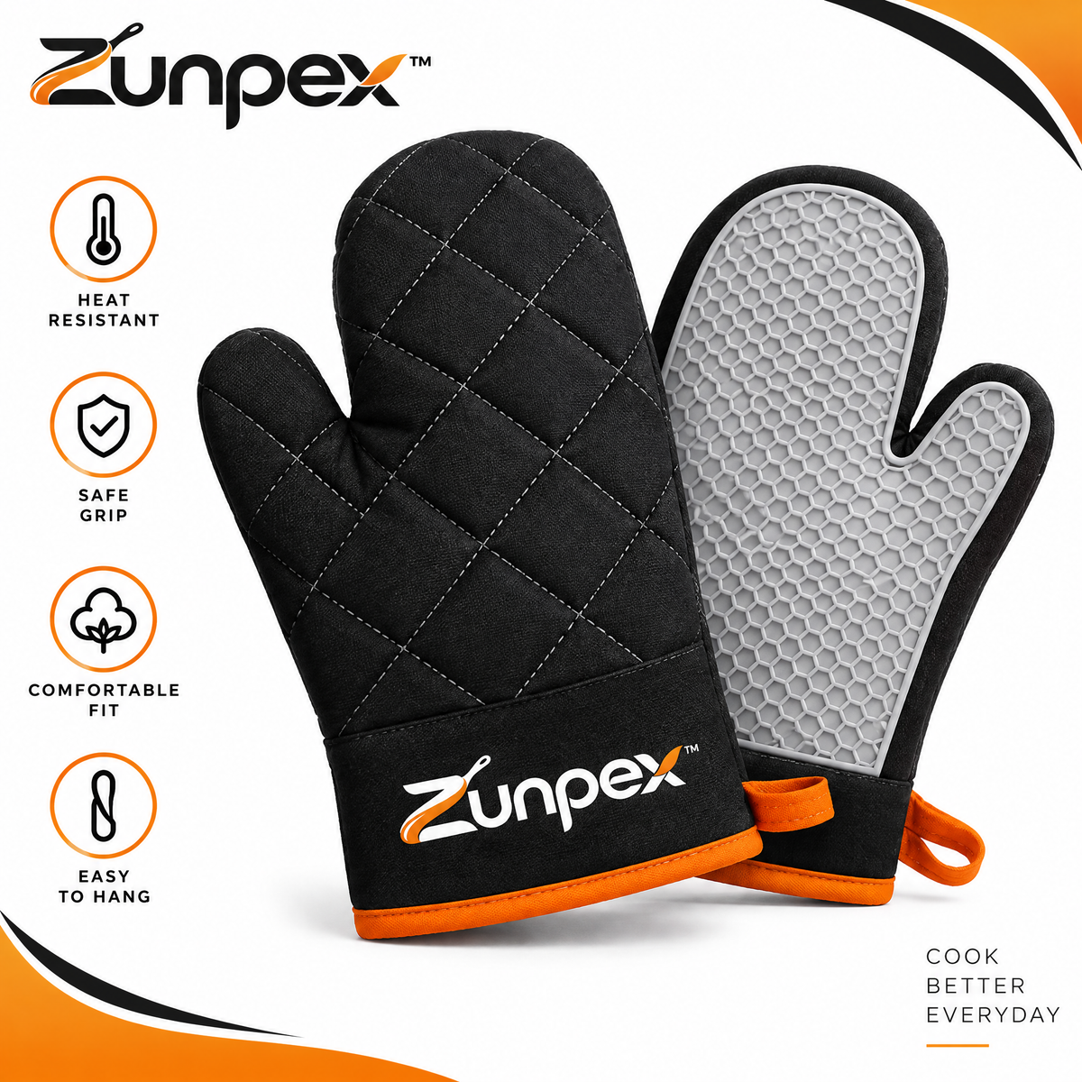 ZUNPEX Heat-Resistant Oven Mitt Set